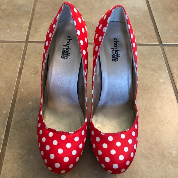 Charlotte Russe Shoes - H.P. 5/18 Charlotte Russe red dotted pumps! Sz.7